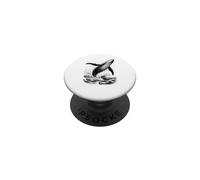 Ballena Azul Rompiendo Olas Océano Bosquejo Estética Vida Marina PopSockets PopGrip Adhesivo