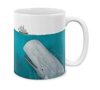 Ballena Blanca Moby Dick Tazas De Cerámica Divertido Mug Elegante Taza Para Espresso Hogar Cacao Oficina 330Ml