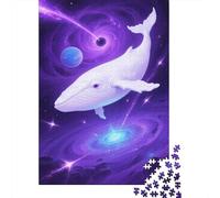 Ballena Blanca Nebulosa Cósmica Púrpura Puzzle 1000 Piezas Impresión De Alta Definición, Puzzle De Madera, para Adultos Y Niños 14+, Rompecabezas Juego De Retos, Regalo 1000pcs (75x50cm)