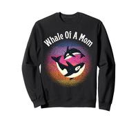 Ballena de una mamá Orca | Mamá Amante del océano | Animal Retro del océano Sudadera
