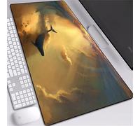 Ballena del Cielo Alfombrilla de Ratón,XXL 400x700x2mm Grande Mouse Pad,Base de Goma Antideslizante,Superficie Tela Fina,Mejora la precisión y la Velocidad Adecuada para Jugadores,PC y portátil