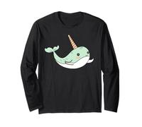 Ballena Dentada Lindo Sencillo Unicornio Marino Narval Manga Larga