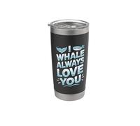 Ballena divertida I Whale Always Love You Vaso térmico de acero inoxidable de doble pared
