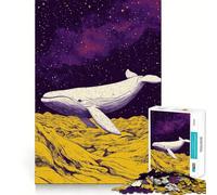 Ballena en el Espacio Rompecabezas de 1000 Piezas para Adolescentes Juego de concentración Mental Corte de precisión Bordes Lisos Juego para Rellenar Calcetines navideños (50x75cm)