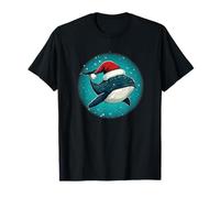 Ballena Festiva con Sombrero de Papá Noel para un Ambiente de Feliz Navidad Camiseta