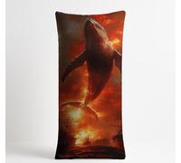 Ballena Fundas Almohada 90 x 30cm Guerra Fundas Cojines Sofa Cama Larga Blando Terciopelo con Doble Cara Impresión Cremallera Invisible para Sofa Cama Exterior Decoracion Hogar Regalo Mujer KDZT-2047