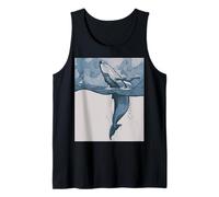 Ballena Gigante Azul Superficies Bajo Un Velero Y Cielo Nublado Camiseta sin Mangas