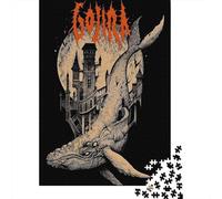 Ballena Gigante Castillo Gótico Fantástico Puzzle de 1000 Piezas Papel para Adultos Relajación Hogar Regalo 38x26cm/1000pcs