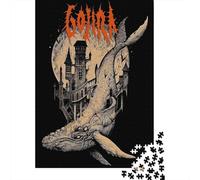 Ballena Gigante Puzzle de 1000 Piezas Papel para Adultos Castillo Gótico Fantasía Juego de Puzzle 1000 Piezas Relajación Decoración 70x50cm/1000pcs