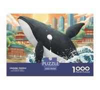 Ballena Gigante rompiendo Abismo 1000 Piezas Impresionante Puzzle Animales Inteligencia Juguete Pasatiempo Creativo Diversión Educativo 70x50cm/1000pcs