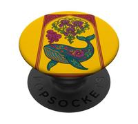 Ballena Iris Orca Floral Art Design PopSockets PopGrip Adhesivo