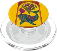 Ballena Iris Orca Floral Art Design PopSockets PopGrip para MagSafe