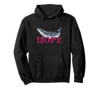 Ballena jorobada Hope Line Art - Diseño detallado de Ballena Sudadera con Capucha