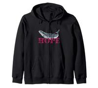 Ballena jorobada Hope Line Art - Diseño detallado de Ballena Sudadera con Capucha