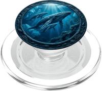 Ballena jorobada observador de Ballenas buceador Ballena Familia en el océano PopSockets PopGrip para MagSafe