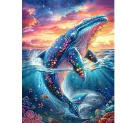 Ballena Nadando en el océano Puzzle 300 Piezas Papel Mayores Sueño Mágico de Ciencia Ficción Terapia Ocupacional para Relajarse Entretenimiento Sin Pantalla Más Vendido Regalo Origin