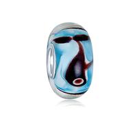 Ballena Náutica Océano Vidrio Murano .925 Núcleo De Plata Esterlina Separador De Cuentas Compatible Con Pulsera De Encanto Europea Para Mujeres Para Adolescentes