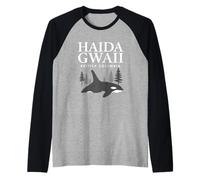 Ballena Orca Columbia Británica Vintage Camiseta Manga Raglan