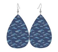 Ballena Pendiente De Piel Cómodo Pendientes Moda Aretes De Cuero Para Día De La Madre Aniversario Mujer