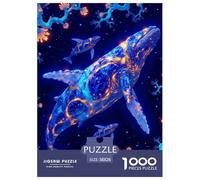 Ballena Puzzle 1000 Piezas Marine Animales - Cartón Reciclado Premium, Piezas Gruesas con Corte Preciso, Póster, Regalo Elegante, 38x26cm/1000pcs