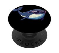 Ballena relajada con gafas de sol para un aspecto fresco PopSockets PopGrip Adhesivo