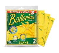 Ballerina Bayeta Amarilla Original | Desde 1986 | 35x35 | Alta Absorción | Lavable a 60° con Lejía | Pack 3 Unidades
