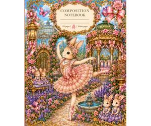 Ballerina Bunnies: Enchanted Garden Composition Notebook: A Whimsical Storybook Journal Filled with Ballet Bunnies, Rose Gardens, Conservatory Dreams, and Cottage Ballet Charm