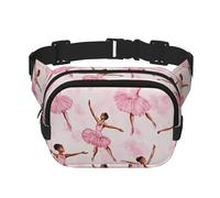 Ballerina - Riñonera de doble capa para niñas, riñonera de acuarela para hombres y mujeres, riñonera ajustable para viajes, senderismo, correr, ciclismo, festivales