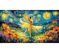 Ballerina with Colorful Mariposas Puzzle de 1000 Piezas de Papel Reciclado - Juego Extremadamente diFícil para Adultos Actividad para casa 75x50/1000pcs