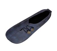 Ballerina - Zapatillas de piel de ante para mujer, 42 anchuras, transpirables, con cierre rápido, suela plana, zapatos para caminar, zapatos de punta ancha, bailarinas, azul, 36 EU
