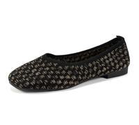 Ballerinas genéricas para mujer, bailarinas planas ligeras, cómodas, zapatos de caminar, para mujer, para ponerse zapatos planos, transpirable, bailarina con punta redonda, color sólido, Negro , 36