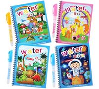 Ballery Libro Magico Agua, Magic Water Book Libro Infantil Pintar con Agua, Reutilizable Libro para Colorear Mágicos con 4 Bolígrafos