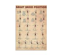 Ballet Basics Poster - Basic Positions and Dance Steps Educational Chart for Studio Classroom Home Decor(Framed,08X12inch(20X30cm))