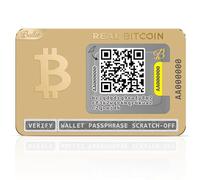 Ballet Cartera física para criptomonedas, chapada en oro de 24 quilates, acero inoxidable de la serie REAL, con soporte para Bitcoin y multidivisa, Oro, 1-Single, Tarjetas