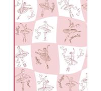 Ballet Composition Notebook: Girly Dance Journal | Doodle Ballerina Trendy Wavy Pink Checkered Design