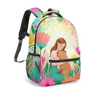 Ballet Girl & Capybara - Mochila infantil de 40,6 cm, diseño floral de cuento de hadas, 04., L, Casual