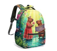 Ballet Girl & Capybara - Mochila infantil de 40,6 cm, diseño floral de cuento de hadas, 07, L, Casual