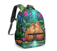 Ballet Girl & Capybara - Mochila infantil de 40,6 cm, diseño floral de cuento de hadas, 09., L, Casual