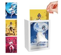 Ballet Girl Tissue Box with Touch Light,Flying Skirt Tissue Box with 3 Replaceable Patterns,Elegant Ballerina Dance Tissues Dispenser Night Light for Bedroom,Desk,Living Room,Home Decor