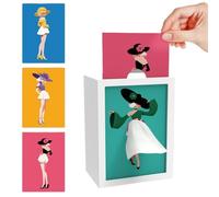 Ballet Girl Tissue Box with Touch Light,Flying Skirt Tissue Box with 3 Replaceable Patterns,Elegant Ballerina Dance Tissues Dispenser Night Light for Bedroom,Desk,Living Room,Home Decor