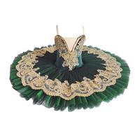 Ballet Infantil Vestido de Actuación Niñas Profesional Ballet Panqueque Falda Tutú Encaje Bordado Maillot de Bailarina,130