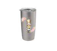 Ballet Nutcracker Mom Dance Girls Pink Ballerina Floral Rose Vaso térmico de acero inoxidable de doble pared