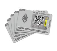 Ballet Real Ethereum (Eth) 5-Pack - 5 billeteras frías físicas Tipo Tarjeta, 100% Offline sin batería/Bluetooth/USB ni firmware, sin Frase semilla, Compatible con Ballet Crypto App