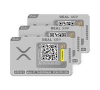 Ballet Real XRP - Paquete de 3 tarjetas de almacenamiento en frío, cartera física de acero inoxidable, sin electrónica, sin frase de semilla, sin PIN/contraseña, funciona con la aplicación Ballet