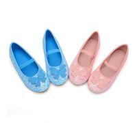 Ballet Shoes Kids Sequins Elastic Strap Dress Flats Toddler Glitter Bowknot Princess Mary Jane Shoes Baby Girls Sparkly Crystal Sandals Party Pumps for Wedding Birthday
