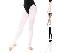 Ballet Tights for Girls Footed Convertible Soft Dance Yoga Tights with Holes Kids Transition Ballerina Dancing Leggings Toddler Plain School Uniform Pantyhose Comfy Casual Trouser