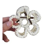 Balletcore - Pinza para el pelo de garra grande, elegante con cuentas, herramienta de peinado de princesa