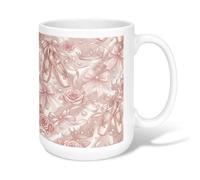 Balletshoes - Taza de café de cerámica, elegante y romántica con lazos de rosas, ninguno de melocotón, taza para beber con asa, ideal para amistad, familia, colegas, profesores, novios, personal, 15