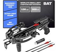 BALLISTA BAT Compound Mini Ballesta - Ballesta pequeña para caza, pesca y objetivo - 300 FPS, 130 libras, 2.5 libras