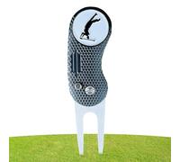 Ballmarker-Divot-Werkzeug, Ballmarker-Reparaturwerkzeug | Pitchgabel mit Putt-Ausrichtung | Faltbare, tragbare Golfballmarker zum Putten von Grün, praktisches grünes Werkzeug aus Metall, Dieses Pitchg